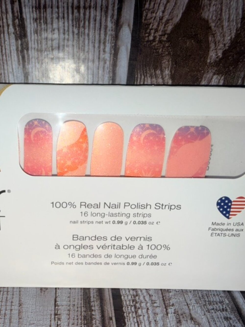 Star-Crossed Color Street Nail Polish Strips Retired Silver Pink Star Moon